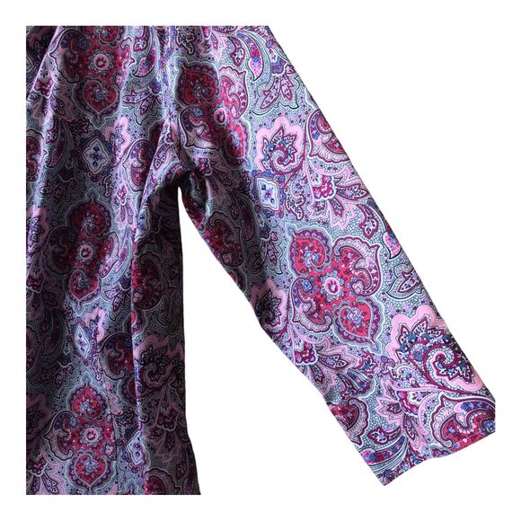 Talbots Women's Blouse Plus 18W Floral Paisley Boho Pink Wrinkle Resist Stretch - Picture 5 of 10